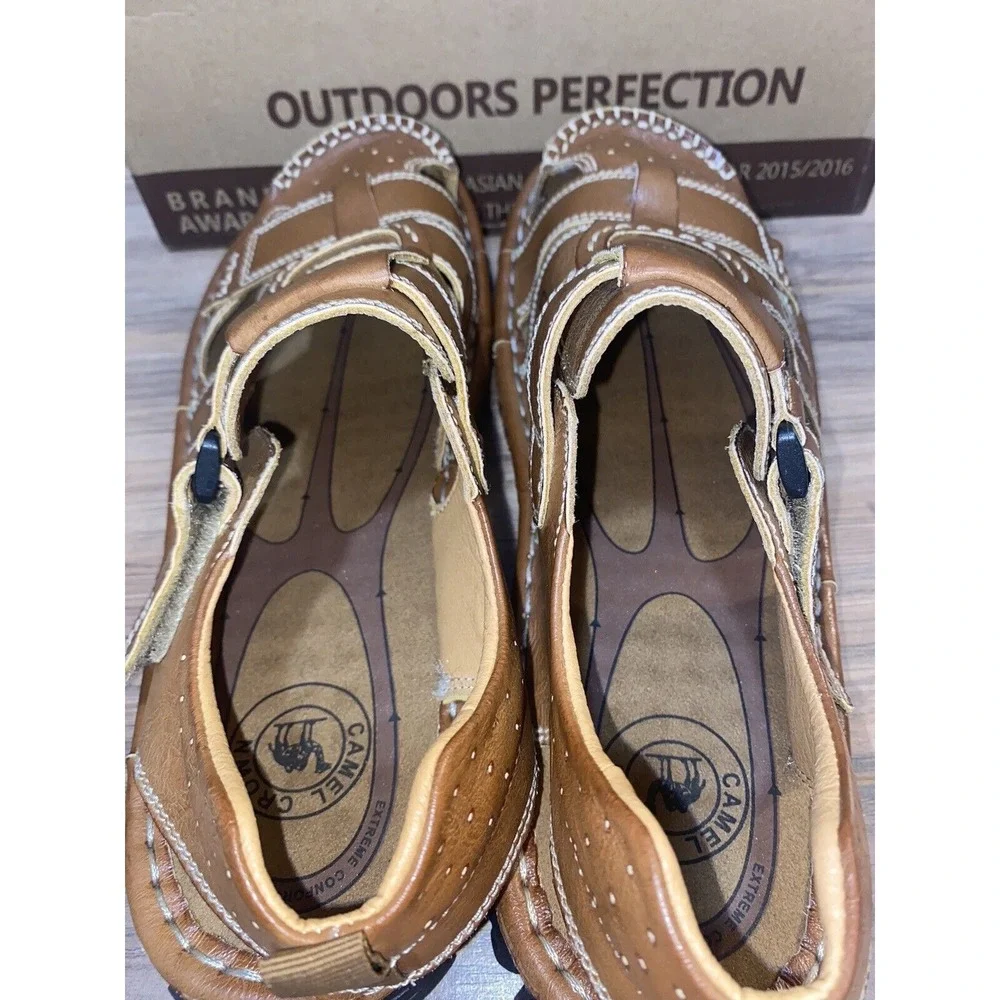 READ DESCRIPTION CAMEL CROWN Men's Leather  Closed toe Fishermen Sandal , Sz‎
